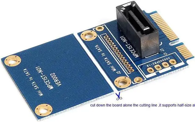 Alt view image 2 of 3 - Aomoproing MSATA to 7 pin SATA Card SATA SSD to mini sata adapter + half-size to full-size bracket