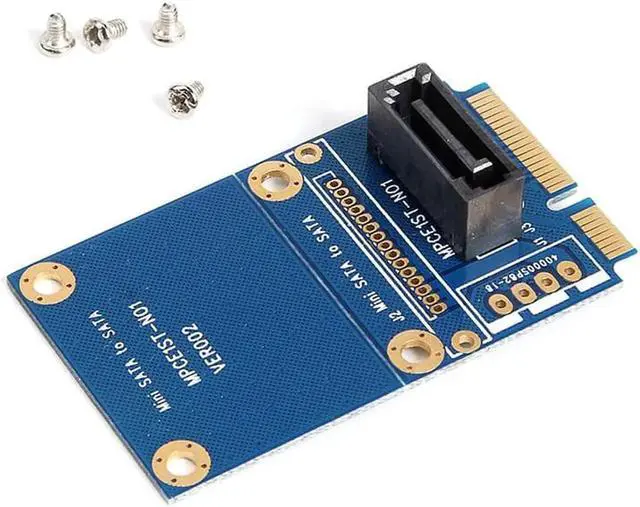 Alt view image 3 of 3 - Aomoproing MSATA to 7 pin SATA Card SATA SSD to mini sata adapter + half-size to full-size bracket