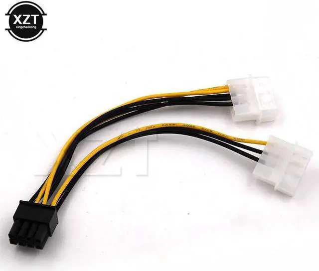 Alt view image 2 of 5 - Aomoproing Hotest 2 IDE Dual 4pin Molex IDE Male to 8 Pin Male PCI-E Y Molex IDE Power Cable Adapter Connector for video card