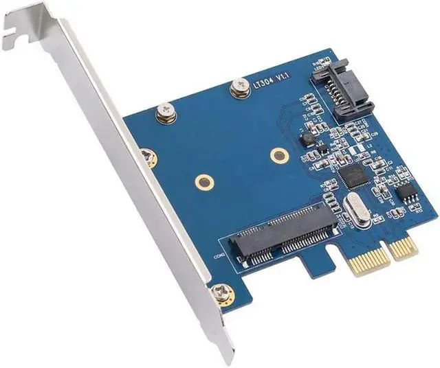 Main image of PCIe X1 To MSATA SSD & SATA3.0 Combo Expansion Card, ASM1061 Chipset PCI Express Controller Mini SATA SSD Adapter for PC Desktop w/ Standard Profile Bracket