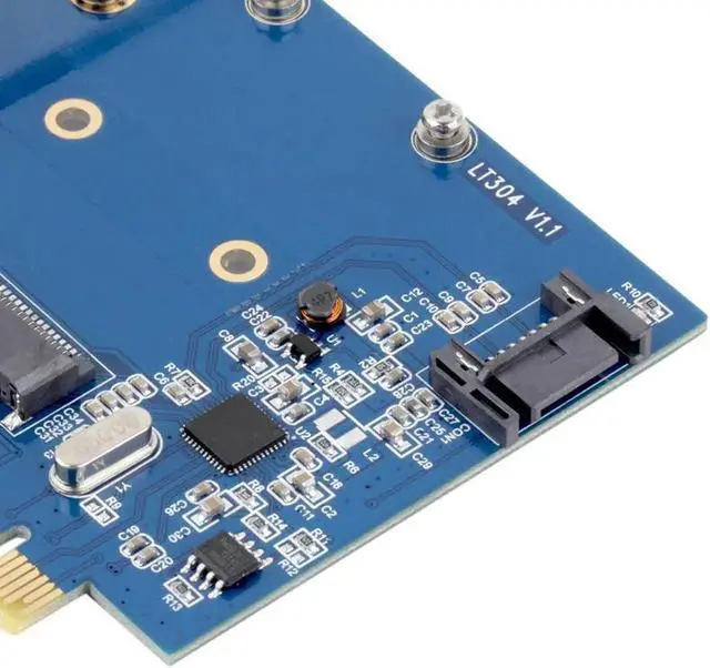 Alt view image 2 of 5 - PCIe X1 To MSATA SSD & SATA3.0 Combo Expansion Card, ASM1061 Chipset PCI Express Controller Mini SATA SSD Adapter for PC Desktop w/ Standard Profile Bracket