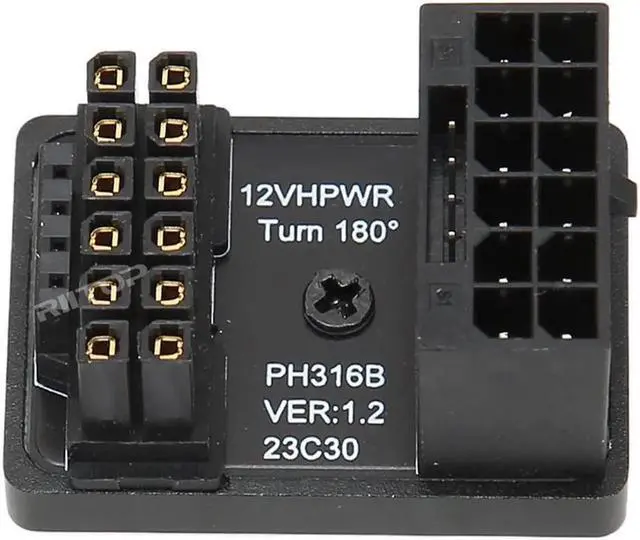 Alt view image 4 of 7 - PCI-e 5.0 12VHPWR Adapter Female to Male Extension Cable, 600W 12VHPWR 180 Degree Adapter for Graphic Card GPU 12+4pin RTX 3090Ti 4070Ti 4080 4090 (Type B, 2Pack)