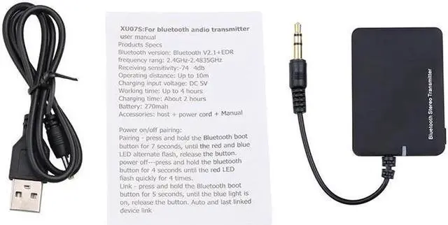Alt view image 4 of 6 - Bluetooth Transmitter A2DP Stereo BT2.1 Dongle Bluetooth Adapter 3.5mm Audio Music DC 5V for TV Player MP3 PC for iPod