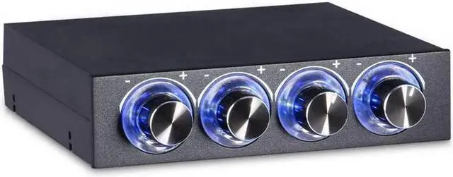 Alt view image 3 of 3 - CPU/ case Multi- fan speed controller front panel for 3.5" PC Drive Bay w/ 4 Channel PC computer cooling controller temperature