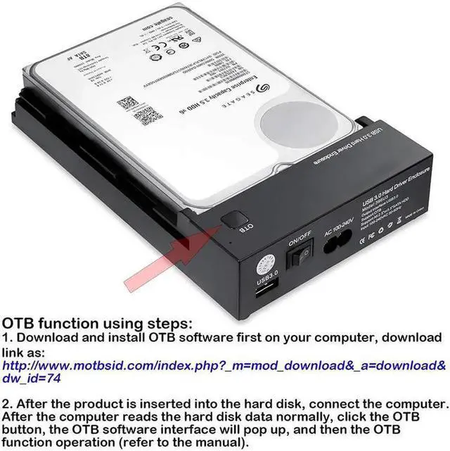 Alt view image 6 of 6 - ENU335HDD USB 3.0 to 3.5inch or 2.5 inch SATA External Hard Disk Drive Enclosure w/ UASP, Tool-Free HDD SSD Docking Station for 2.5" 3.5" SATA I/II/ III HDD SSD Up to 8TB, Support OTB Function