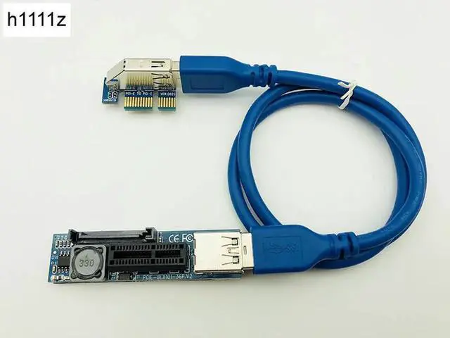 Main image of PCI-E Extender PCI E 1X to 1X Riser USB 3.0 Cable SATA Power Working for Motherboard PCI-E x1 Slot Bitcoin Miner Antminer Mining