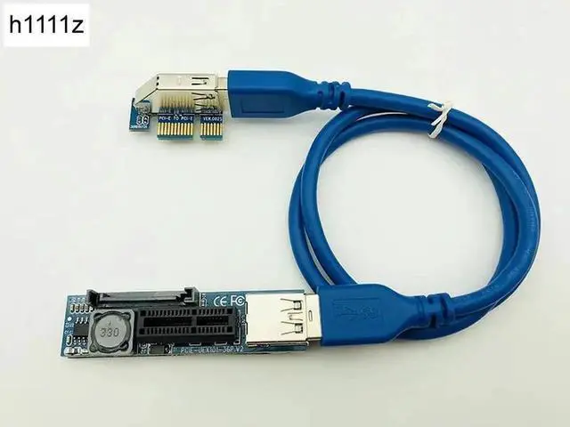 Main image of PCI E Extender PCI E 1X to 1X Riser USB 3.0 Cable SATA Power Working for Motherboard PCI E x1 Slot Bitcoin Miner Antminer Mining
