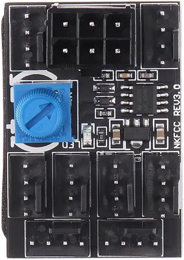 Alt view image 4 of 6 - GPU 6Pin Powered PWM 4 Pin Fan Controller Hub 17A High-Power 8 Ports 4Pin CPU Case Cooler 12V Fan Speed Splitter Adapter w/ Dual Molex LP4 to PCIe 6-Pin Splitter Cable, - 2Pin & 3Pin Fan Compatible