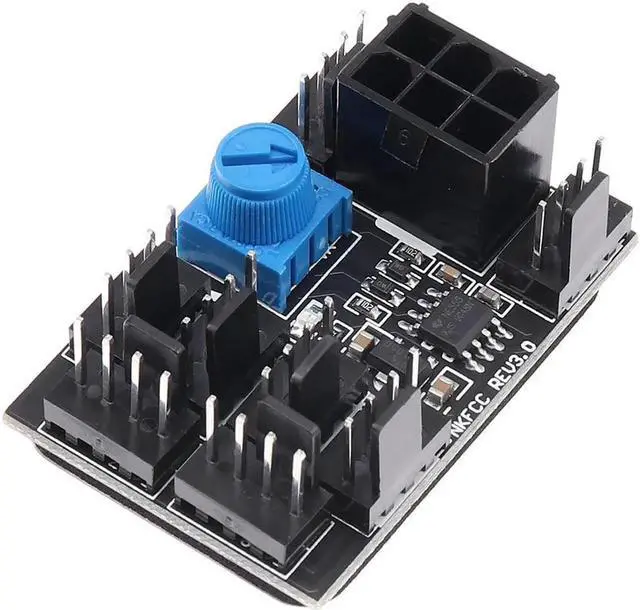 Alt view image 2 of 6 - GPU 6Pin Powered PWM 4 Pin Fan Controller Hub 17A High-Power 8 Ports 4Pin CPU Case Cooler 12V Fan Speed Splitter Adapter w/ Dual Molex LP4 to PCIe 6-Pin Splitter Cable, - 2Pin & 3Pin Fan Compatible