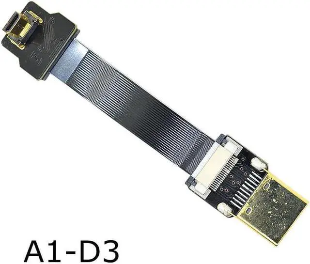 Alt view image 3 of 6 - A1-D FPV Micro HDMI D Type 90 degree Adapter 5cm - 100cm FPC Ribbon Flat HDMI Cable for Multicopter Aerial Photography GH4