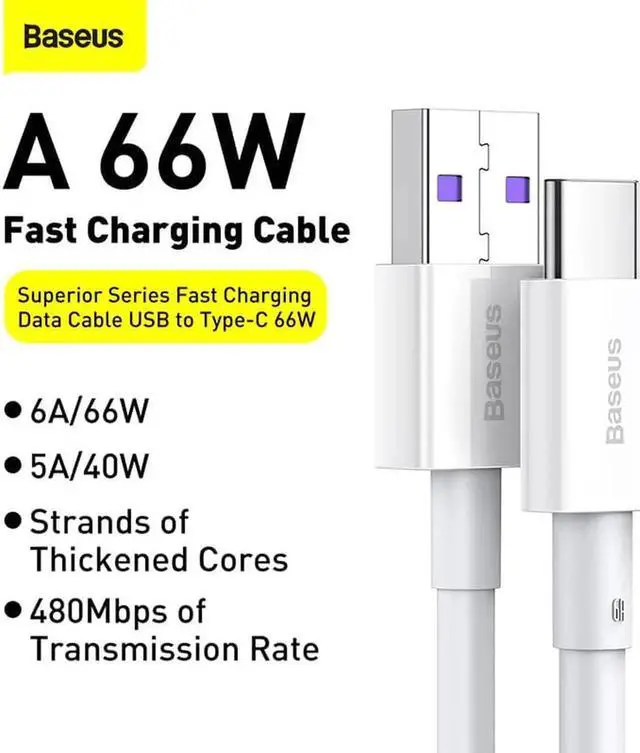 Alt view image 2 of 6 - Aomoproing 66W 6A USB Type C Cable For Huawei P40 Pro Mate 40 30 Supercharge 66W/40W Fast Charger USB C Cable For Huawei P30 Pro