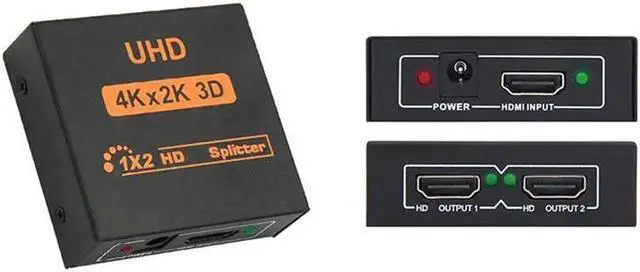 Alt view image 4 of 7 - 4K Splitter UHD 3D HDMI Splitter HD 1X2 1080P Switch Splitter 1 in 2 out Switcher Repeater for HDTV DVD PS3/4 Xbox PC