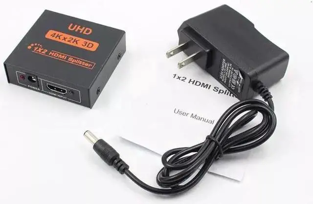 Alt view image 5 of 7 - 4K Splitter UHD 3D HDMI Splitter HD 1X2 1080P Switch Splitter 1 in 2 out Switcher Repeater for HDTV DVD PS3/4 Xbox PC
