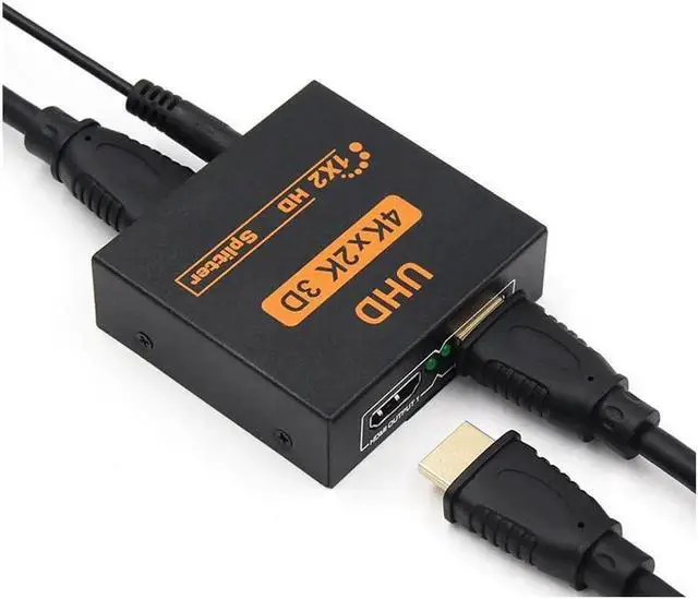Alt view image 7 of 7 - 4K Splitter UHD 3D HDMI Splitter HD 1X2 1080P Switch Splitter 1 in 2 out Switcher Repeater for HDTV DVD PS3/4 Xbox PC