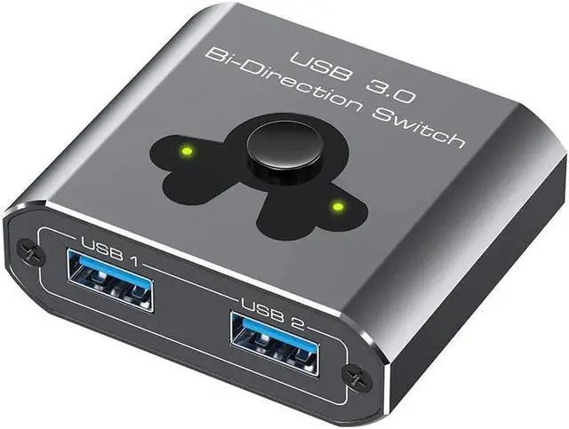 Main image of 2 Port USB 3.0 Switch Bi-Directional KVM Switch USB Switcher 2 in 1 Out / 1 in 2 Out 5Gbps High-Speed USB Switch 2 Computers Share 1 USB Devices for PCs Mouse Keyboard Printer Scanner