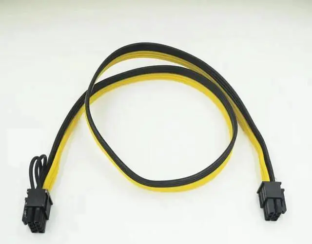 Main image of 5pcs/lot 60CM PCI-E 6pin to PCI-E 8(2+6)pin extention 1007 16AWG power cable for Server power