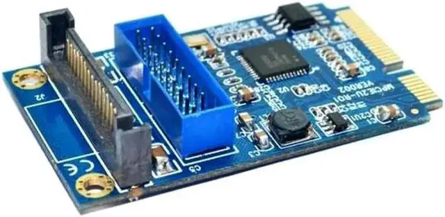 Alt view image 2 of 4 - Motherboard Mini PCI Express to Dual USB 3.0 19-pin Expansion Card Adapter PCI-E to 2 ports USB 3.0 SATA Adapter