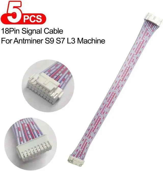 Main image of Aomoproing 5Pcs 18Pin Signal Cable 2X9 Pins Miner Connect Date Cable for Antminer S9 S7 L3 Machine Communication Spacing 2mmx155mm