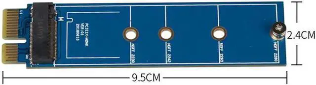 Alt view image 3 of 6 - Aomoproing PCI-E to M.2 NVME SSD Adapter NVMe to PCI-E 3.0 X1 Full Speed Convert Card Riser M Key Connector Support 2230 2242 2260 2280 SSD