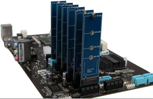 Alt view image 5 of 6 - Aomoproing PCI-E to M.2 NVME SSD Adapter NVMe to PCI-E 3.0 X1 Full Speed Convert Card Riser M Key Connector Support 2230 2242 2260 2280 SSD