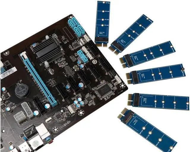 Alt view image 6 of 6 - Aomoproing PCI-E to M.2 NVME SSD Adapter NVMe to PCI-E 3.0 X1 Full Speed Convert Card Riser M Key Connector Support 2230 2242 2260 2280 SSD