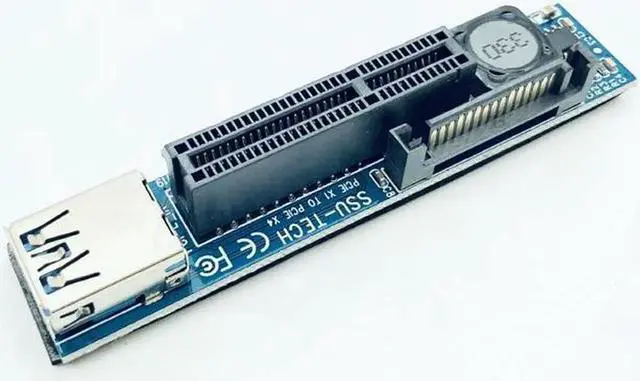 Alt view image 3 of 6 - PCI E Riser PCIE PCI Express X1 to X4 Riser PCI E Riser Card Extend Adapter with 30CM USB3.0 Extension Cable