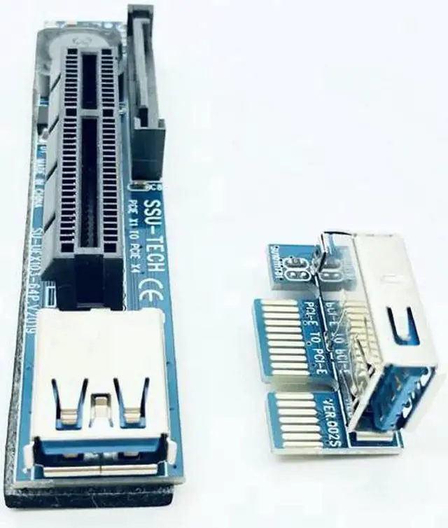 Alt view image 2 of 6 - PCI E Riser PCIE PCI Express X1 to X4 Riser PCI E Riser Card Extend Adapter with 30CM USB3.0 Extension Cable