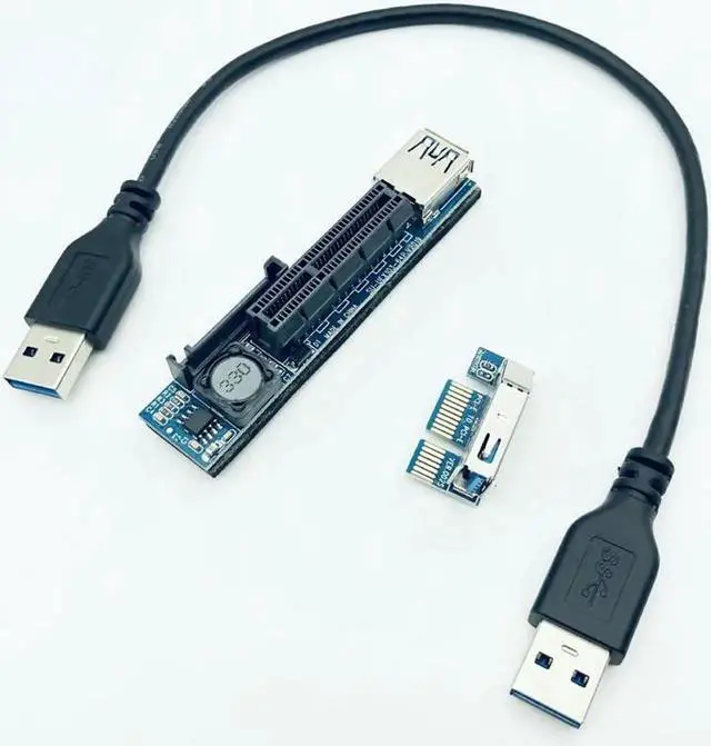 Alt view image 5 of 6 - PCI E Riser PCIE PCI Express X1 to X4 Riser PCI E Riser Card Extend Adapter with 30CM USB3.0 Extension Cable