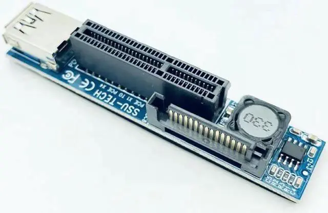 Alt view image 4 of 6 - PCI E Riser PCIE PCI Express X1 to X4 Riser PCI E Riser Card Extend Adapter with 30CM USB3.0 Extension Cable