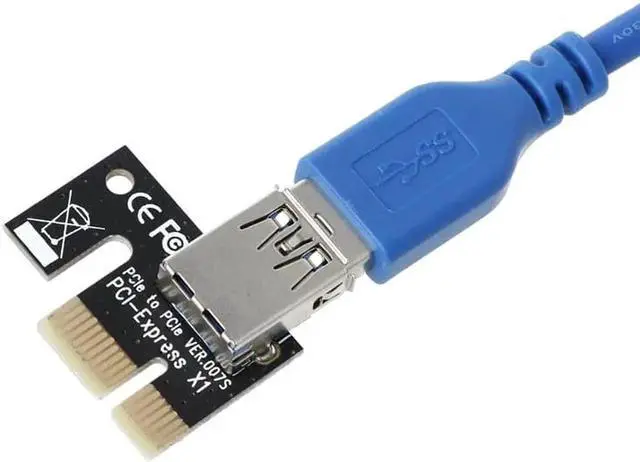 Alt view image 2 of 6 - Aomoproing 4pin 6pin SATA Power PCIExpress 16X Slot Riser Card USB 3.0 PCI-E PCI-Express 1x to 16x PCIE Riser for Bitcoin BTC Miner Mining