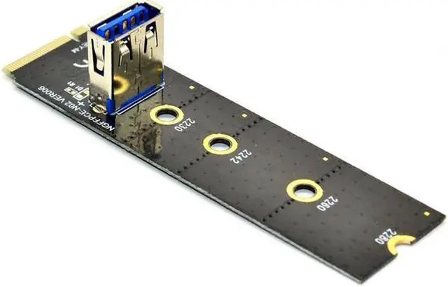 Alt view image 2 of 3 - Aomoproing NEW NGFF M.2 to PCI-E X16 Slot Transfer Card Mining Pcie Riser Card Extension Cable for Miner Antminer