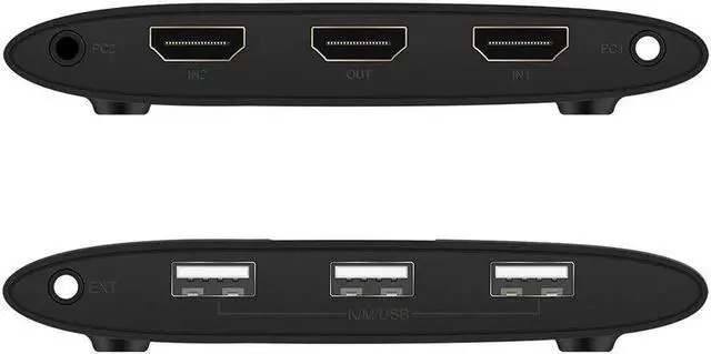 Alt view image 2 of 6 - Switch HDMI-compatible 2 Port Box USB for Shared Monitor Keyboard And Mouse Adaptive EDID / HDCP Printer Plug and Play