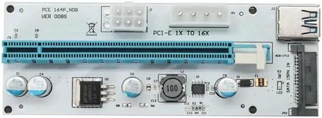 Alt view image 4 of 6 - Aomoproing Pci-E Riser Card PCIE 1X To 16X USB3.0 Image Extension Cable Bitcoin Mining Expansion Adapter Card