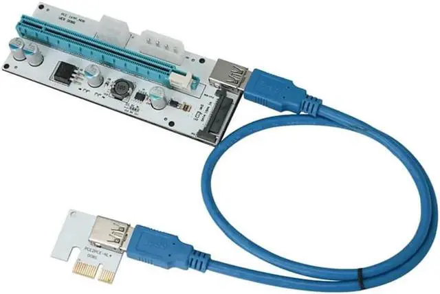Alt view image 5 of 6 - Aomoproing Pci-E Riser Card PCIE 1X To 16X USB3.0 Image Extension Cable Bitcoin Mining Expansion Adapter Card