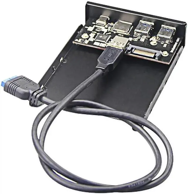 Alt view image 4 of 4 - USB 3.0 SD/Micro SD/TF 3.5" Internal Card Reader w/ USB 3.1 Gen 1 Type C + 2 x USB 3.0 Port Hub Front Panel