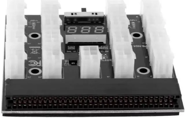 Alt view image 5 of 6 - Aomoproing PCI-E PCI Express Power Supply 1200w/750w 17 x 6Pin 12V Mining Breakout Board Adapter For HP Server Mining GPU