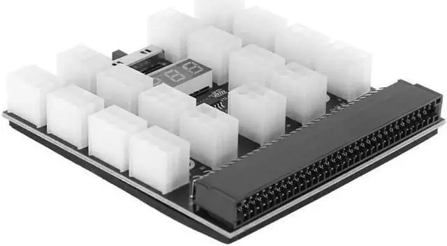 Alt view image 6 of 6 - Aomoproing PCI-E PCI Express Power Supply 1200w/750w 17 x 6Pin 12V Mining Breakout Board Adapter For HP Server Mining GPU