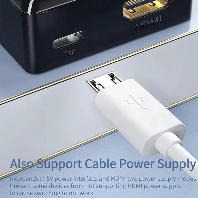 Alt view image 4 of 6 - HD Split Switcher KVM Switch USB Box 2 Port 4K Plastic Switch Keyboard Black