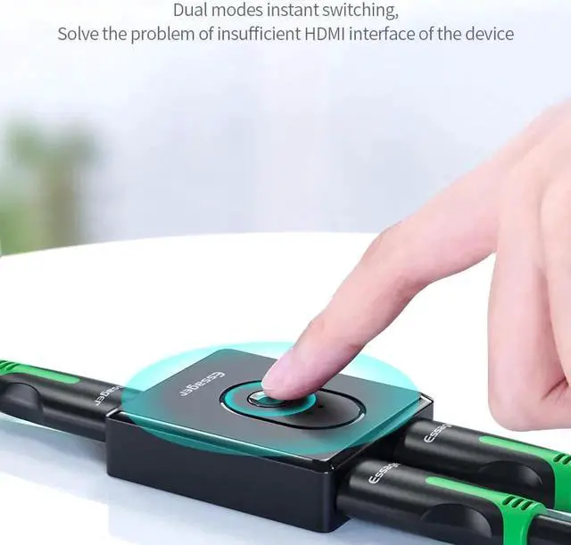 Alt view image 2 of 6 - HD Split Switcher KVM Switch USB Box 2 Port 4K Plastic Switch Keyboard Black