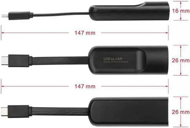 Alt view image 2 of 6 - Aomoproing USB C To Ethernet Adapter 1G Network Card Type-C To RJ45 Gigabit Ethernet Adapter USB To LAN Adapter 1000 Mbps