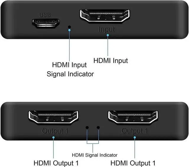 Alt view image 5 of 7 - 1 in 2 out,4K HDMI SPLITTER for Dual Same Monitors, [Mirror Only,Not Extend], HDMI SPLITTER for 4K,1080P, 3D, [Just Duplicate,Don't Provide 2 Different Outputs]- With 1 Output HDMI CABLE