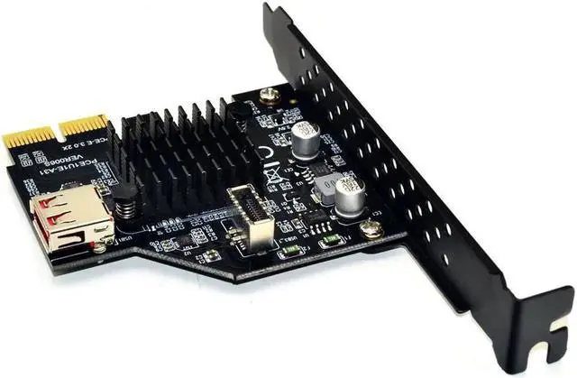Alt view image 6 of 6 - Add On Cards PCI Express 3.0 USB 3.1 PCI E Card PCIE USB Adapter Raiser TYPE E USB3.1 Gen2 10Gbps + USB2.0 Expansion Card
