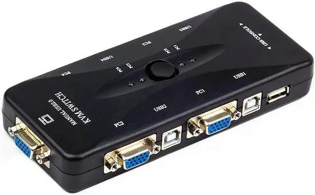Main image of 4 Ports KVM Switch 4 In 1 Out VGA USB Converter Four Computers Sharing Monitor Mouse Keyboard Printer Equipment