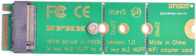 Alt view image 4 of 4 - Aomoproing M.2 M key to A + E Key NGFF slot WIFI Wireless Network Card M2 NGFF PCI express to E key slot Adapter