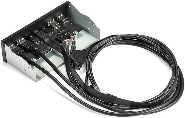 Alt view image 4 of 6 - 5.25" Optical Drive USB Type C (10Gbps) Front Panel Computer Case Expansion Board w/ USB 3.1 Motherboard Header 20Pin Key-A,7 Ports Support Type-C, USB 3.0, USB 2.0, HD Audio & Microphone