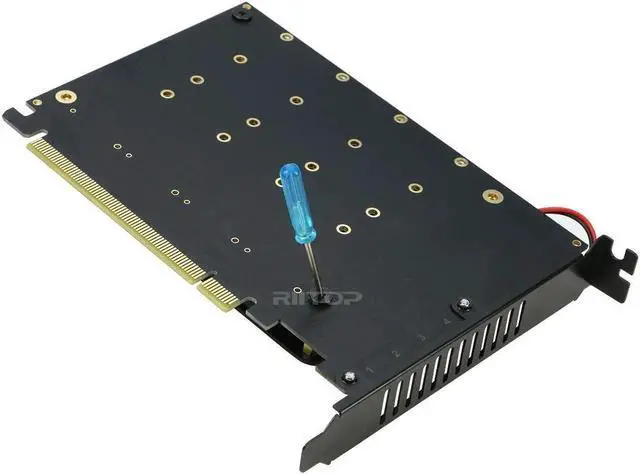 Alt view image 5 of 6 - Quad M.2 NVMe to PCIe Adapter Expansion Card (PCIe Bifurcation Motherboard is Required), Support 4* M.2 PCIe NVMe SSD