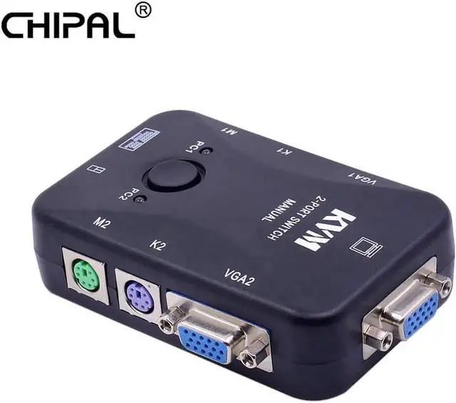 Main image of 2 Port PS/2 KVM Switch Switcher 1920*1440 VGA SVGA Switch Splitter Box Controller for Keyboard Mouse Monitor Adapter