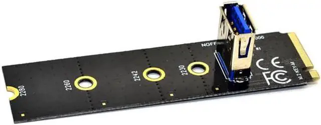 Alt view image 6 of 6 - Aomoproing 2pcs NGFF to PCI-E Riser Card M2 to PCIe Expansion Card Convertor USB 3.0 Extender Adapter for Graphics Cards BTC Mining Miner