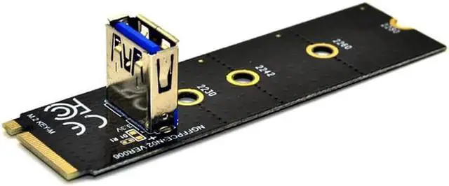 Alt view image 3 of 6 - Aomoproing 2pcs NGFF to PCI-E Riser Card M2 to PCIe Expansion Card Convertor USB 3.0 Extender Adapter for Graphics Cards BTC Mining Miner