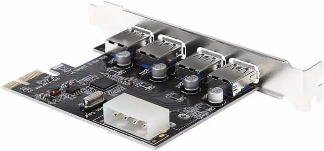 Alt view image 3 of 6 - Aomoproing Aneew 4 Port USB 3.0 to PCI-E PCIe Expansion Card PCI Express 1x Adapter Card USB3.0 Hub Controller